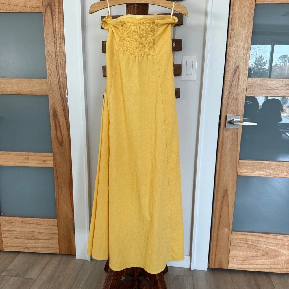 Strapless Yellow Maxi Dress